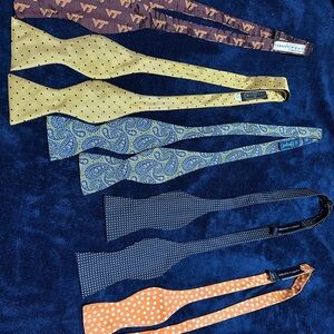 Vibrant Yellow, Navy, and Orange Bow Ties